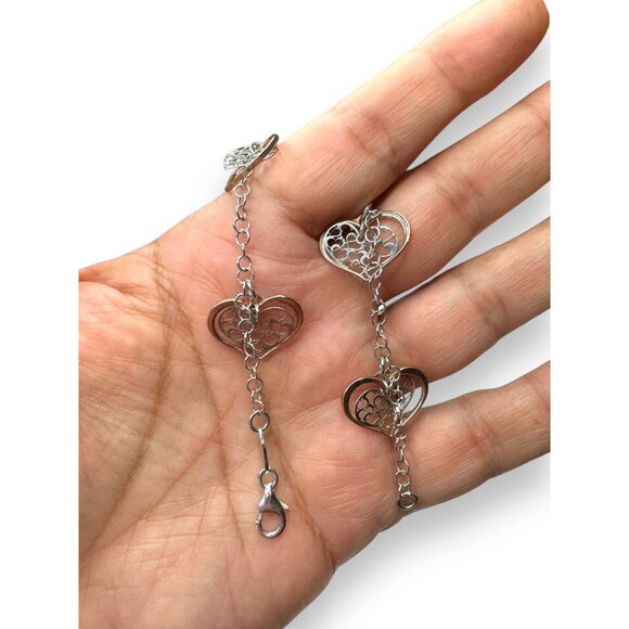 Nomination Sterling Silver Heart Charm Bracelet With Rose Gold Overlay 7.5" - Picture 10 of 10